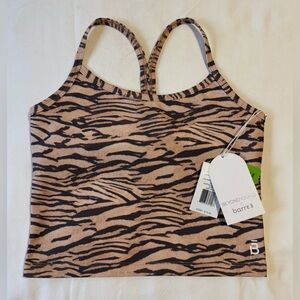 Beyond Yoga ( Barre 3) Animal Print Crop Racerback Tank Top Small / Brown